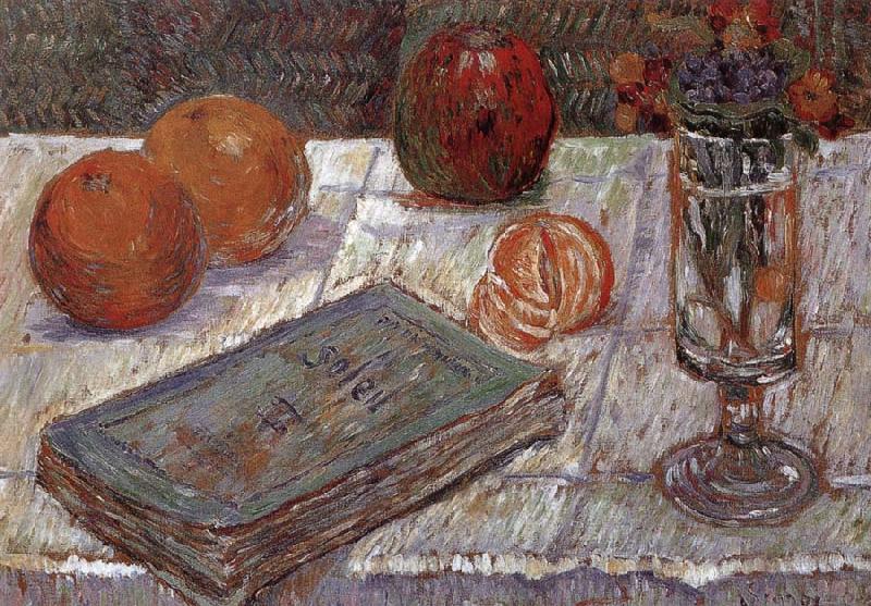 Paul Signac The still life having book and oranges oil painting picture